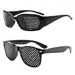 FveVqe 2Pcs Pinhole Glasses (Normal & Sporty) | Distance Glasses | Vision Correction | Eye Training for Eyesight Improvement | LunisK Correction Glasses | Pin Hole Glasses for Fatigue Relief(Black)