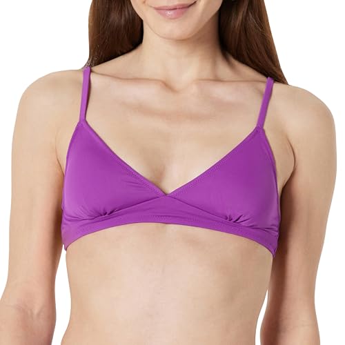 Amazon Essentials Women's Light-Support Classic Bikini Swimsuit Top, Violet, XX-Large