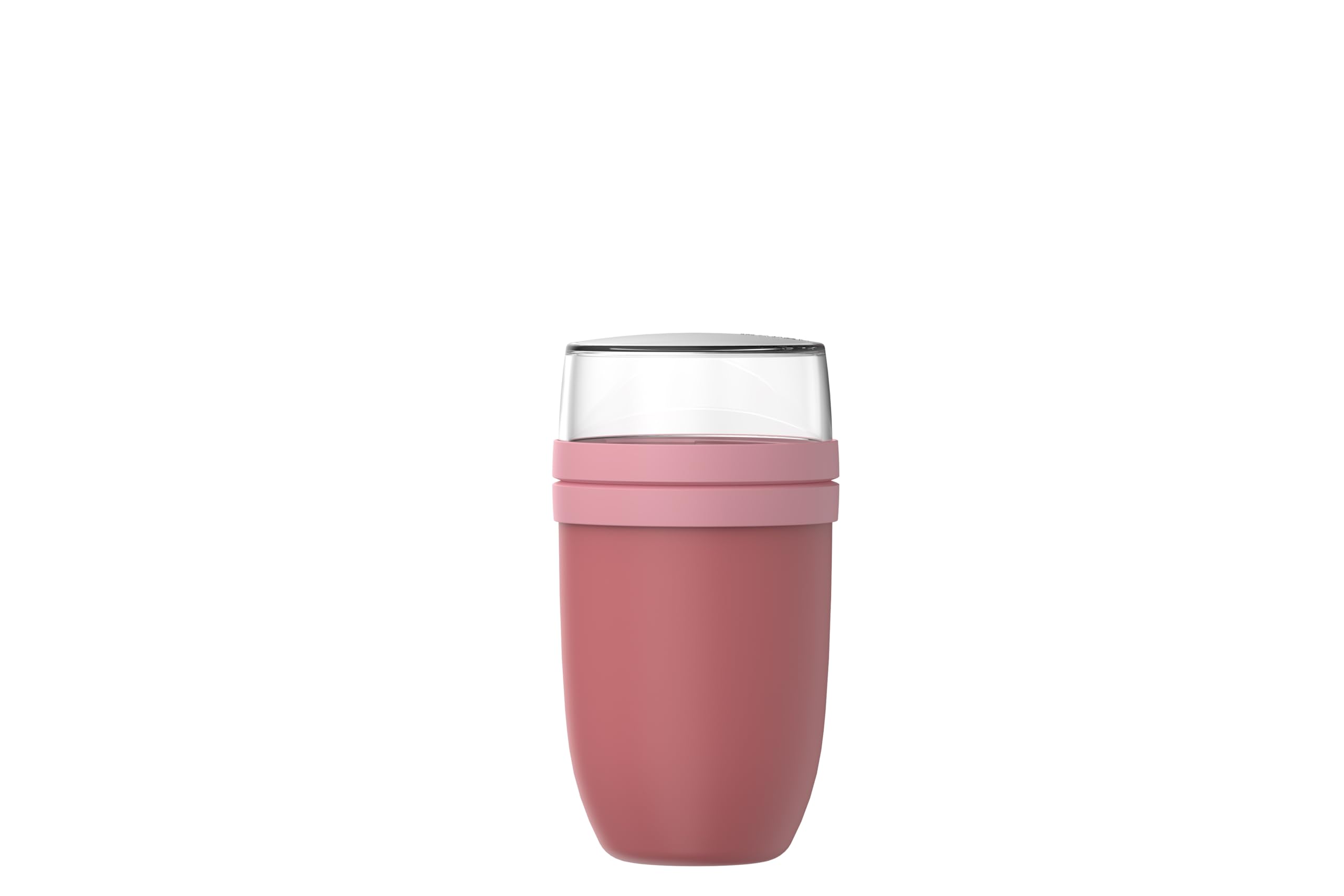 Mepal - Müslibecher xl Ellipse - Müslibecher To Go - Joghurtbecher To Go - Unterteilung für Joghurt & Müsli - Geeignet für Gefrierschrank, Mikrowelle & Spülmaschine - 750 + 300 ml - Vivid mauve