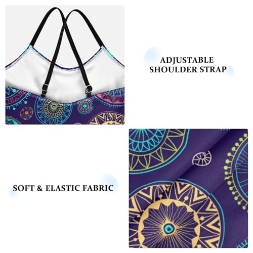 Floral Mandala Girls One Piece Swimsuits Flowers Sport Halter Swimwear Beach Bathing Suit 7-8T3