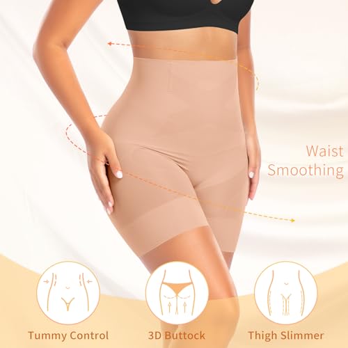 Image of Werena Shapewear for Women Tummy Control Shaping Shorts High Waist Body Shaper Panties Underwear Slip Shorts Under Dresses