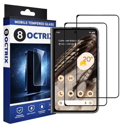 Image of Military-Grade Gorilla Tempered Glass Screen Protector for Google Pixel Fold (Black) Pack of 2| 9H Hardness | Edge-to-Edge Full Coverage | HD Clarity | Scratch & Drop Protection