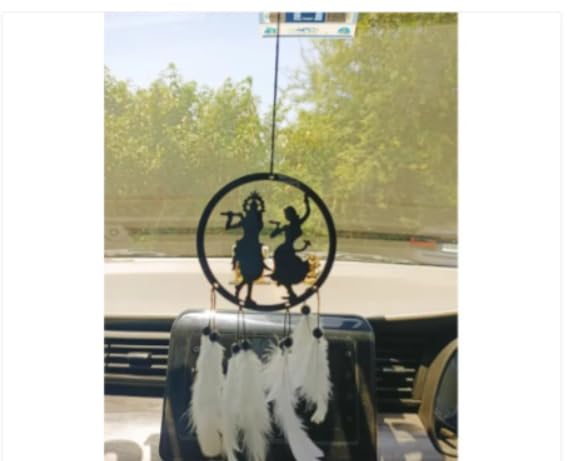 Fancy Radhe Krishna White Colour Car Hanger | Hand Made Dream Catcher | Looks Like Amazing-image-17