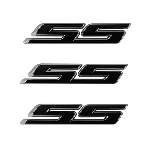 Insignias SS de coche universales en negro plata para tunear frontal y trasera