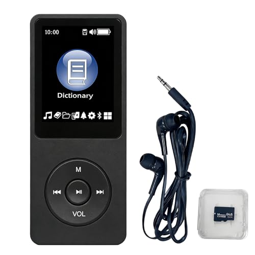 Lecteur MP3 Bluetooth 5.0 baladeur portable 64Go radio FM carte TF noir