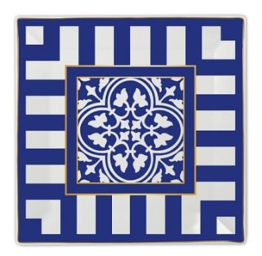 Baci Milano piatto gourmet quadrato midi in porcellana collezione Infinity 21,5 cm