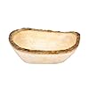 Aeravida handcrafted mango tree wood with bark rim medium oval shaped serving bowl oval shaped wooden bowl wooden crafts serving bowl handmade wooden oval shaped serving bowls  urban country home decor