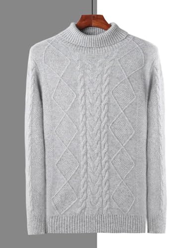 Men High Neck Cashmere Sweater Pullover Knitting Warm Casual Business Top4