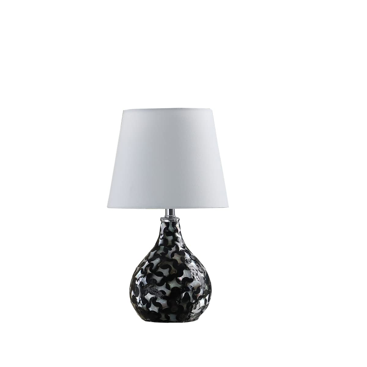 ((similar))((damaged ))11.5 in. Modern Black Seashell Swirl Pattern Mini Polyresin Table Lamp