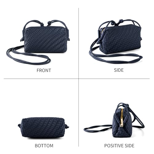 Crossbody Bag For Women Hand Woven Vegan Leather Zip Small Crossbody Bags Shoulder Bag Sling Cross Body Phone Purse2