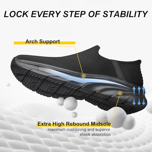 Image of BQQ Men's Slip-On Sneakers Lightweight Non Slip Walking & Workout Shoes Breathable Casual Tennis Shoes