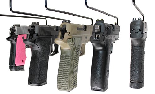 Gun Hangers Accessory 5 Pack By Top Shop Pros - Universal .22 Cal And Up - Handgun Hangers Are Vinyl Coated - Save Space Easily Accessible With Firearm Safe Hangers - Quick Access - Easy To Use #TOP1