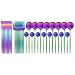 Spork 32 Sztuk Platinum Zestaw sztućców Ze Stali Nierdzewnej Sztućce Sztućce Teaspoon Cutlery Kitchen Cutlery Srebra Set (Color : Rainbow)