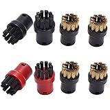 HONUTIGE 8pcs Nylon + Brass Wire Brush Nozzle for Kärcher Steam Cleaners, Nylon + Brass Wire Brush Tool Nozzles Replacement Spare parts Steamer - Image 8