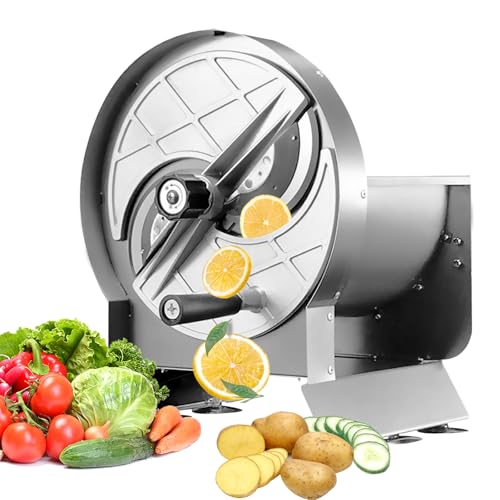 Anatole Cortador de Verduras y Frutas de Acero Inoxidable Rebanadora de Patatas Cebolla Comercial 0-13mm Espesor Ajustable Cortadora de Vegetales con 6 Ventosas para Limón Naranja Zanahoria Repollo