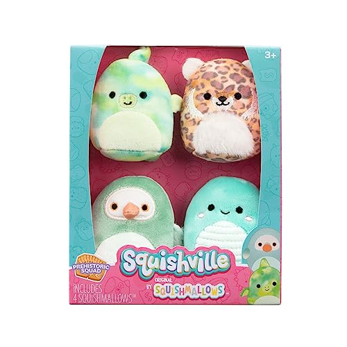 Squishville SQM0469-Pack de 4 Figuras de Peluche de 5 cm
