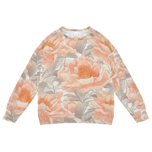 JUNZAN Cartoon Peonies Neutral Kids Girls Sweatshirt Hoodie Fleece Kids Hoodies Boys Sports 4T
