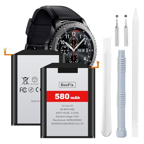 Batteria ad alta capacità: 580 mAh per Samsung Gear S3 ClassicR760 R765 R770 con una tensione di 3,85 V. Scarica e carica nuove batterie per 3-5 cicli per ottenere prestazioni ottimali.