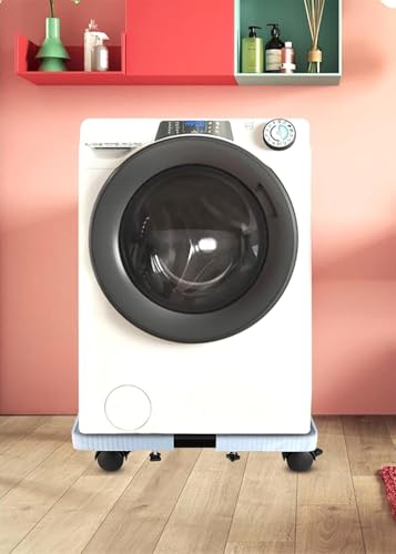 Image of BOLIDE Heavy Duty Adjustable Front and Top Load Washing Machine /Dishwasher /Air Cooler Trolley with Wheels Grey Plastic