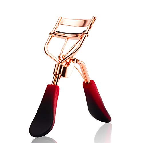 Fairyshe Golden Eyelashes Curler Golden Wide Handle Curler With A Silicone Pad, Suitable For All Kinds Of Eyelashes (Rose Gold)