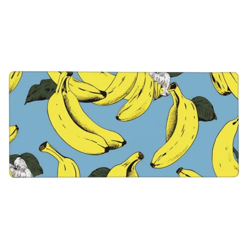 Tapis de souris XXL 90x40 cm banane pour décoration de bureau et pc portable