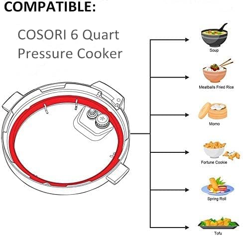 Silicone Sealing Ring for COSORI 6 Quart Electric Pressure Cooker 100% Silicone Replacement Gasket Seal Rings for 6 Qt COSORI Rice Slow Cookware Accessories 2-Pack thumbnail