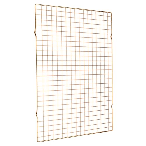 BRIOUT Cooling Rack for Baking, 16x10 Inches Baking Rack, Thick Wire Cookie Rack for Cooking, Roasting, Grilling, Drying, Oven Safe, Fits Half Sheet Pan, Gold