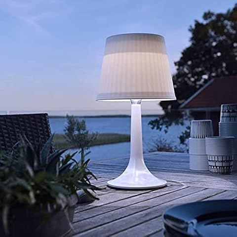 LED Solar Table Lamp Desk Lamp White Night Lights Outdoor Decorative Table Lights (White) Cover