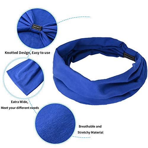 image for YMHPRIDE 6 Packs Wide Knotted Headband Elastic Boho Hairbands Stretchy