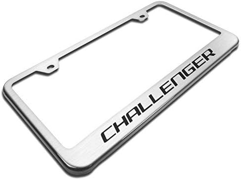 Au-TOMOTIVE GOLD Laser Etched Logo Stainless Steel License Plate Frame for Dodge Challenger (Silver)
