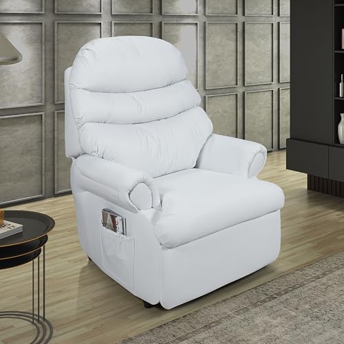 Poltrona do Papai Reclinável Cadeira Corano Soft Vovô (BRANCO)