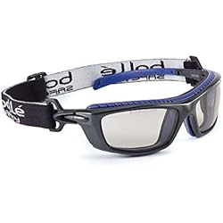 Gafas Protectoras Bolle BAXTER - Montura PC negro y azul – Ocular incoloro en PC anti-vaho y anti-rayaduras PLATINUM – cinta y espuma