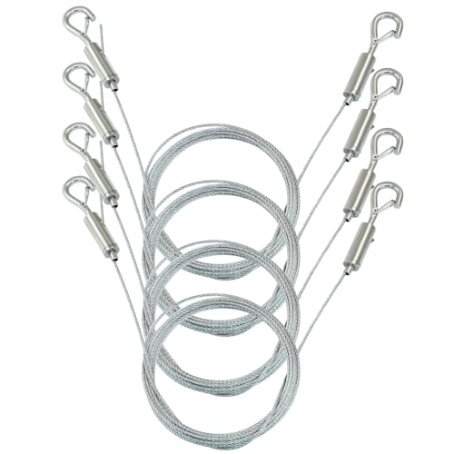 Image of 4 Pack 3m x 1.5mm Picture Hanging Wire Kit | 9.84FT, Adjustable, Heavy Duty Stainless Steel Wire Rope, For Hanging Pictures /Artwork /Mirrors