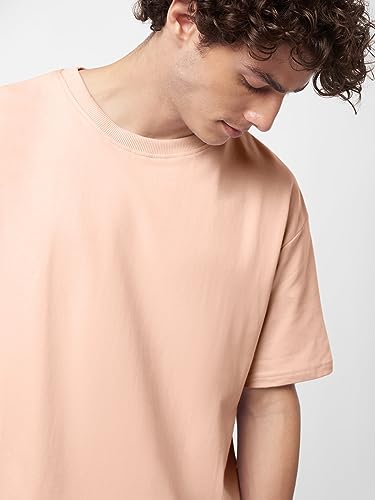Image of The Souled Store Men Salmon Solid Bomber Neck Polos