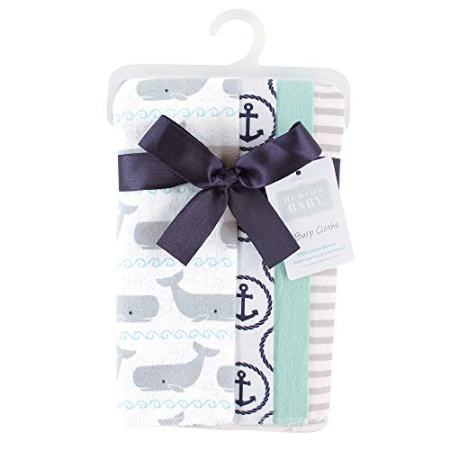 Image of Hudson Baby Unisex Baby Cotton Flannel Receiving Blankets, Gray Whale, One Size