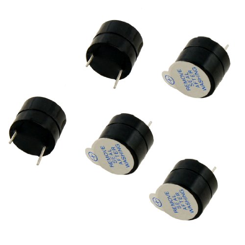uxcell a12081600ux0477 12 mm Diameter 5 Piece DC 5V 2 Terminals Electronic Continuous Sound Buzzer image 3