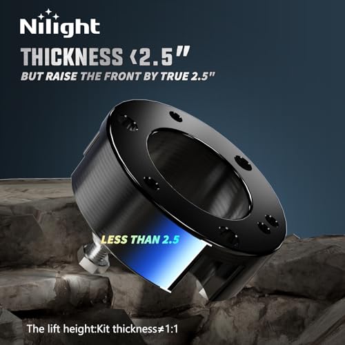 Image of Nilight 2.5inch Leveling Lift Kit for 2019 2020 2021 2022 Ford Ranger 2WD 4WD, Actual about 1.54 inch Strut Spacer, Suspension Strut Spacers, Raise Front End