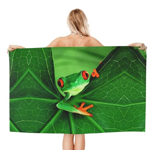 Serviettes de bain en microfibre imprimées grenouilles salle de bain