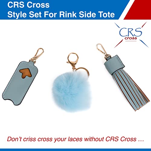 Crs Cross Rink Side Cube Tote - Accessory Bag For Figure Skating, Ice Skating, Roller Skating, Inline Skating, Ballet, Dance, Cheer, Tennis, And Other Sports. (Shimmer Blue, Style Set) #TOP5