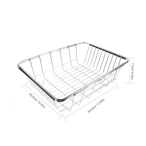 Escurridor de acero inoxidable para fregadero, aparato de cocina multifuncional con bordes lisos, fácil de limpiar, ampliable, apto para drenar platos, frutas y verduras