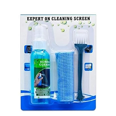 SWAPKART 3 in 1 Screen Cleaning Kit with Brush and Micro Cloth for PC, laptops, LCD led mobiles,TV and Other Electronics(100 ML), Blue, (AZ-01)…