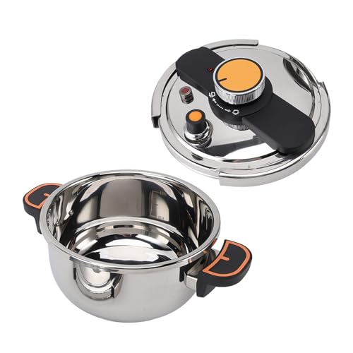 Pressure Cooker Stainless Steel Efficient Fast Heating Large Capacity Canning Pot for Home Kitchen (4L)