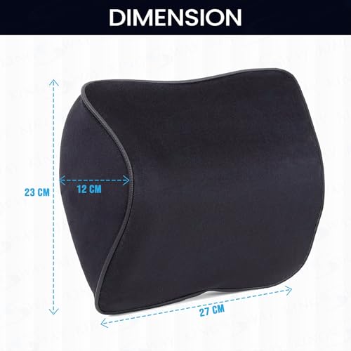 Image of Kingsway Car Headrest Seat Cushion, Universal Use Long Drive Travel Orthopedic Neck Rest Memory Foam Pillow in Chocolate, Super Soft and Super Comfort Sciatica Back Support Pack of 1
