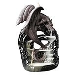 Dragon Backflow Scense Holder - Smoky Waterfall Burner with Aromatherapy Effect | Dragon Incense Fountain, Ceramic Cone Diffuser, Meditation Room Decor, Zen Dragon Sculpture, Smoke Flow Display
