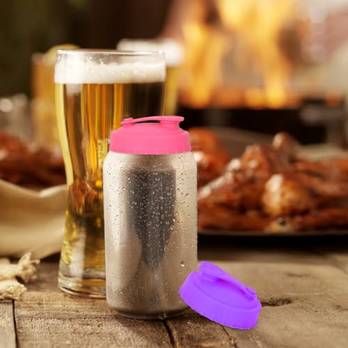 DEARBAG 6 Stück Bierdosen Abdeckung mit Silikon, Staubdicht und Auslaufsicher für Standard-Soda und Cola-Dosen (6 Farben), Wiederverwendbar