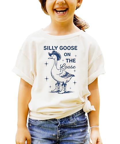 Silly Goose on The Loose Shirt for Youth and Toddler Girls Funny Tee for Kids