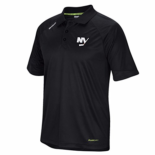Reebok Team New York Islanders NHL Men's Black PlayDry Performance Center Ice Coaches Polo T-Shirt (S)