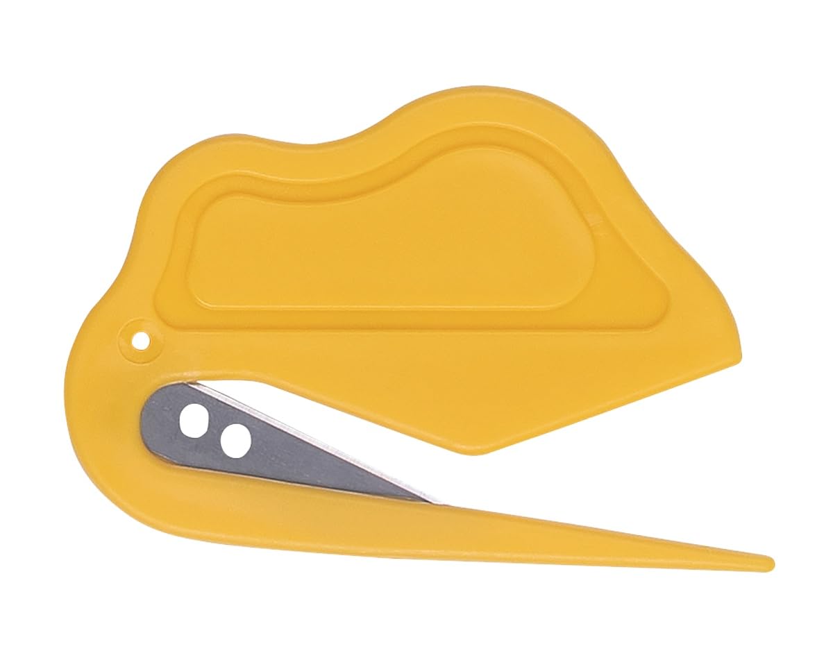 Cutter de seguridad pequeño DONAU SAFETY / 1 pieza/Amarillo/Cortador de aluminio/Abrecartas/Navaja multiusos/Cuchilla no reemplazable