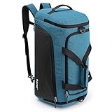 G4Free 45L/60L 3-Way Duffle Backpack Gym Bag with Wet Pocket & Shoes Compartment Sports Travel Weekender Overnight Duffel Bag