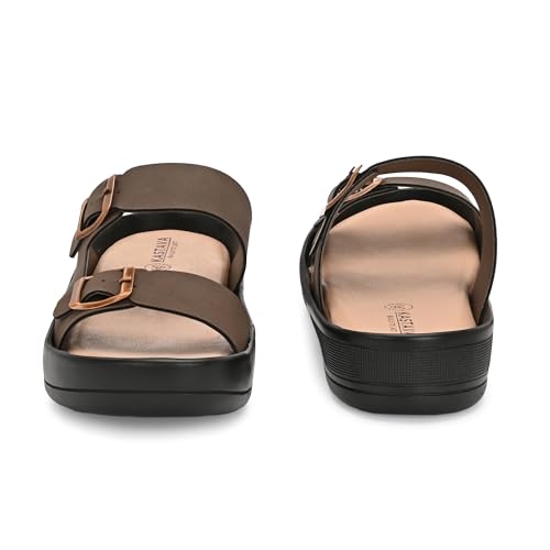 Image of KASTAVA KS 117 Comfortable Premium Synthetic Casual Sandals | Adjustable Buckle Closure | Lightweight Everyday Wear Sandals for Men